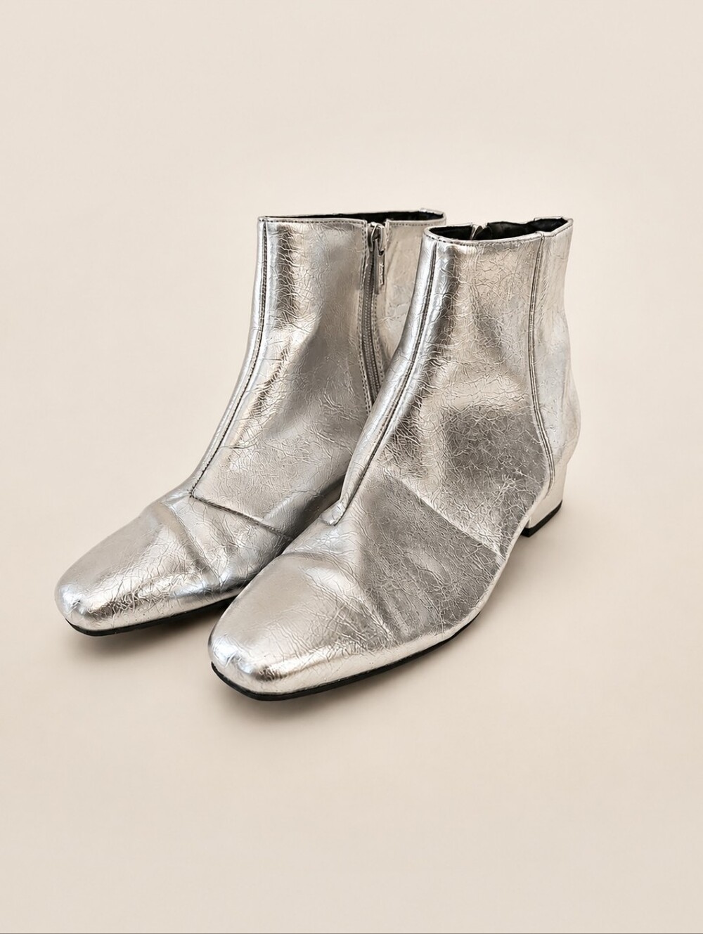 Circus by Sam Edelman Metallic Silver Ankle Booties